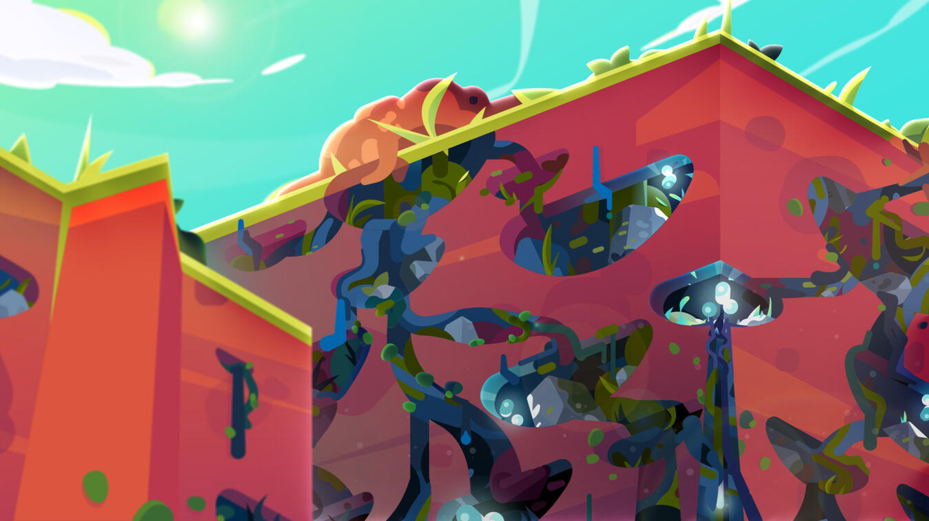 Inverted jungle illustration for Sinix Design&#39;s Chroma Corps Competition 2023. Made using Adobe Illustrator.