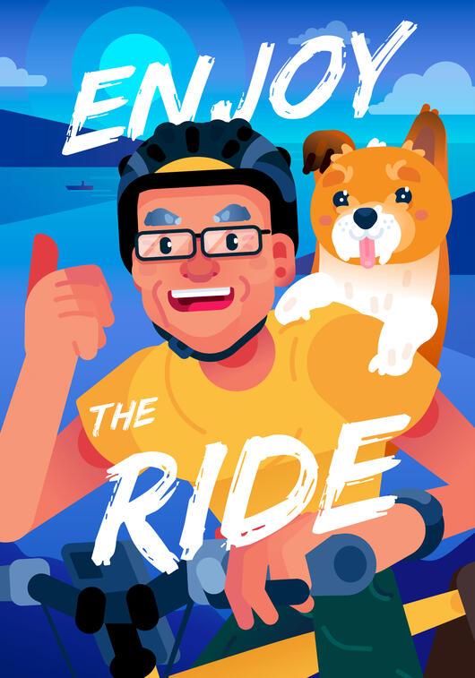 Illustration of my father and our family pet as a birthday gift. Made using Adobe Illustrator.