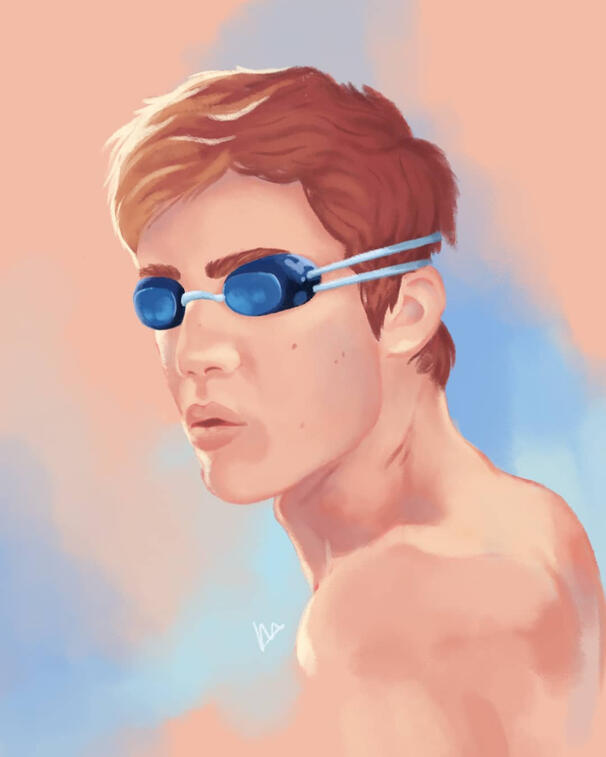 First exhale out of the water. Made using Adobe Photoshop.