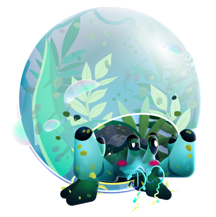 Redesigned shell of a hermit crab - terrarium. Made using Adobe Illustrator.